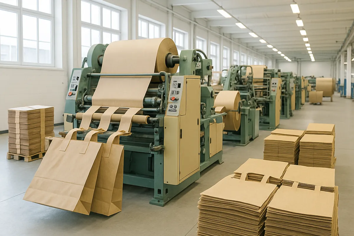 Paper bag production machinery line
